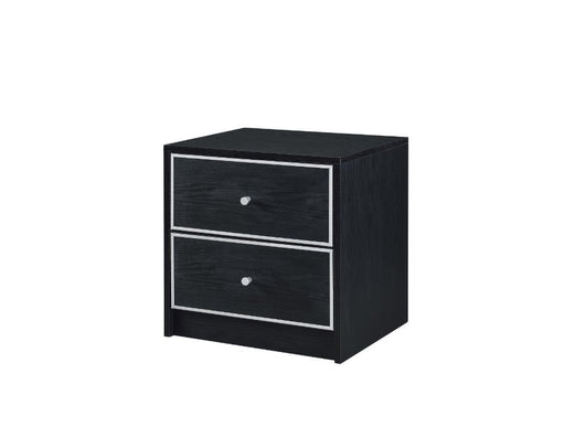 Jabir - Accent Table - Black With Silver Trim Unique Piece Furniture