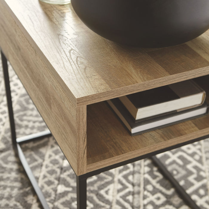 Gerdanet - Natural - Rectangular End Table Unique Piece Furniture