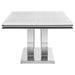 Kerwin - Rectangle Faux Marble Top Dining Table - White And Chrome Unique Piece Furniture