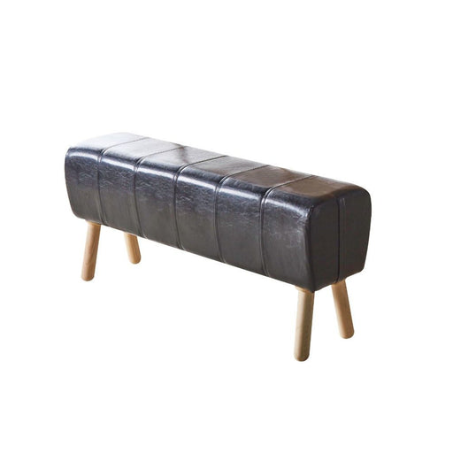 Dessa - Bench - Black PU & Natural Unique Piece Furniture