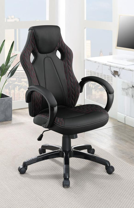 Carlos - Arched Armrest Upholstered Office Chair - Black Unique Piece Furniture