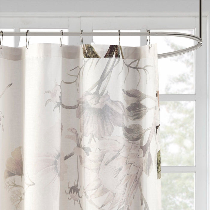 Printed Cotton Shower Curtain - Blush