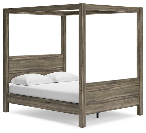 Shallifer - Brown - Queen Canopy Bed Unique Piece Furniture