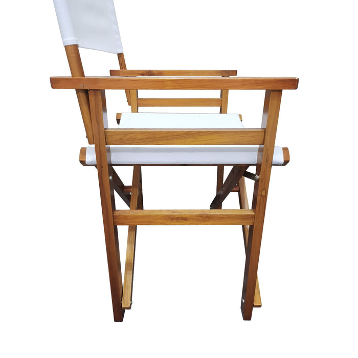 Folding Chair Wooden Director Chair Canvas Folding Chair Folding Chair Populus & Canvas (Color : White)