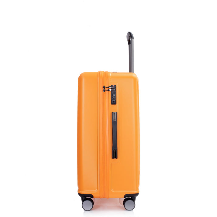 3 Piece Luggage Sets Lightweight Suitcase With Two Hooks, 360° Double Spinner Wheels, Tsa Lock, (21/25/29) Orange