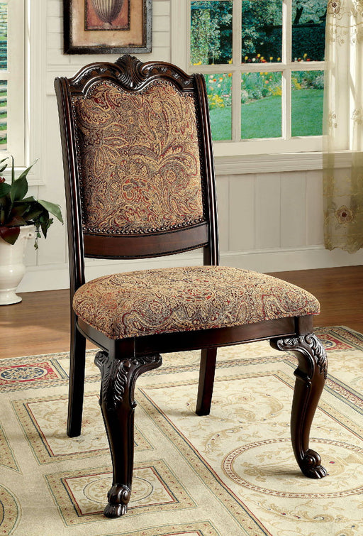 Bellagio Fabric Side Chair (Set of 2) - Brown Cherry / Brown Unique Piece Furniture