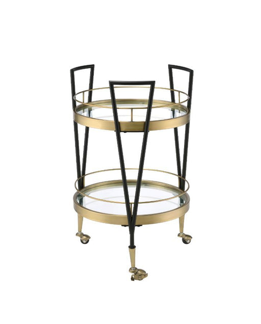 Vries - Serving Cart - Black & Gold Finish Unique Piece Furniture