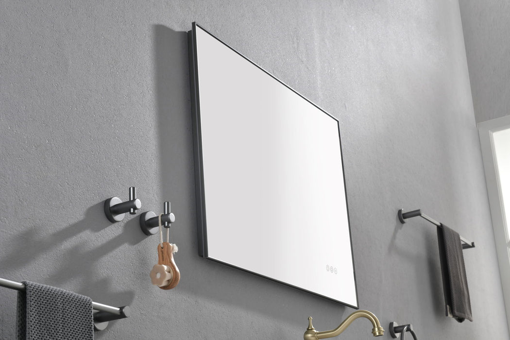 32X 24" LED Mirror Bathroom Vanity Mirror With Back Light, Wall Mount Anti-Fog Memory Large Adjustable Vanity Mirror - Gunmetal