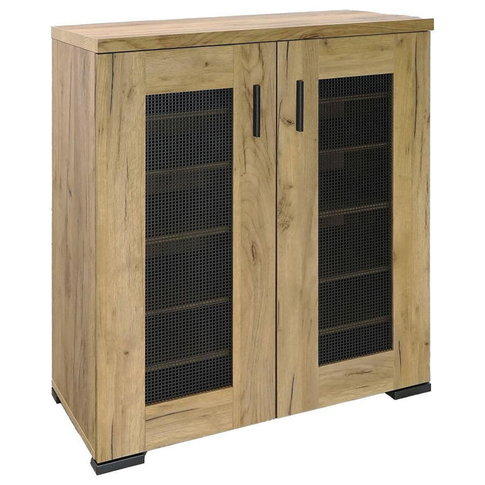 Bristol - Metal Mesh Door Accent Cabinet - Golden Oak Unique Piece Furniture