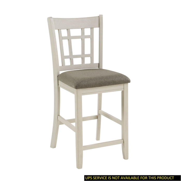 Antique White Finish Wood Framed Counter Height Chair (Set of 2) Pieces Upholstered Seat Casual Dining Room Furniture