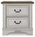 Brollyn - White / Brown / Beige - Two Drawer Night Stand Unique Piece Furniture