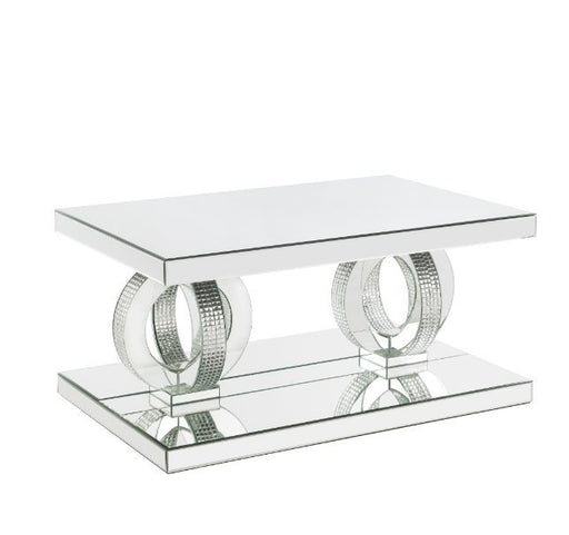 Ornat - Coffee Table - Mirrored & Faux Diamonds Unique Piece Furniture