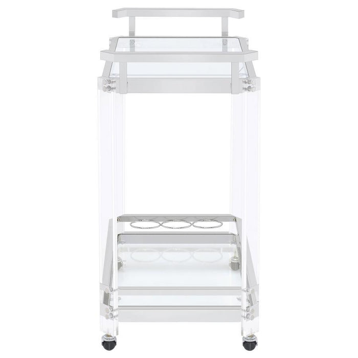 Jefferson - 2-Tier Glass Serving Cart - Clear Unique Piece Furniture