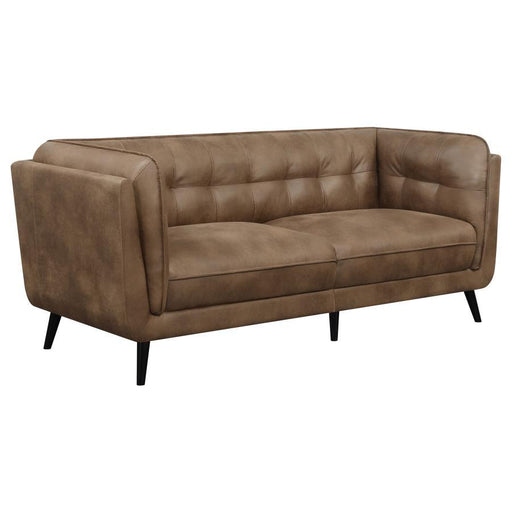 Thatcher - Upholstered Button Tufted Sofa - Brown Unique Piece Furniture