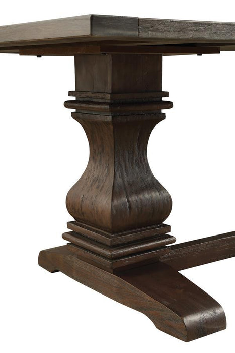 Parkins - Double Pedestals Dining Table - Rustic Espresso Unique Piece Furniture