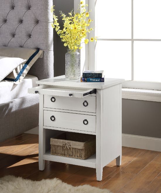 Halim - Accent Table - Antique White Finish Unique Piece Furniture