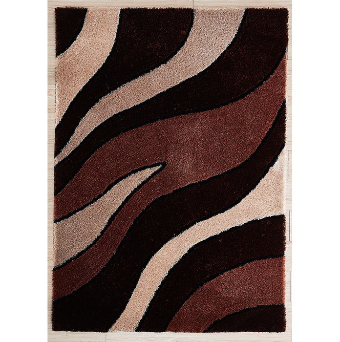 Aria Collection Soft Pile Hand Tufted Shag Area Rug Brown