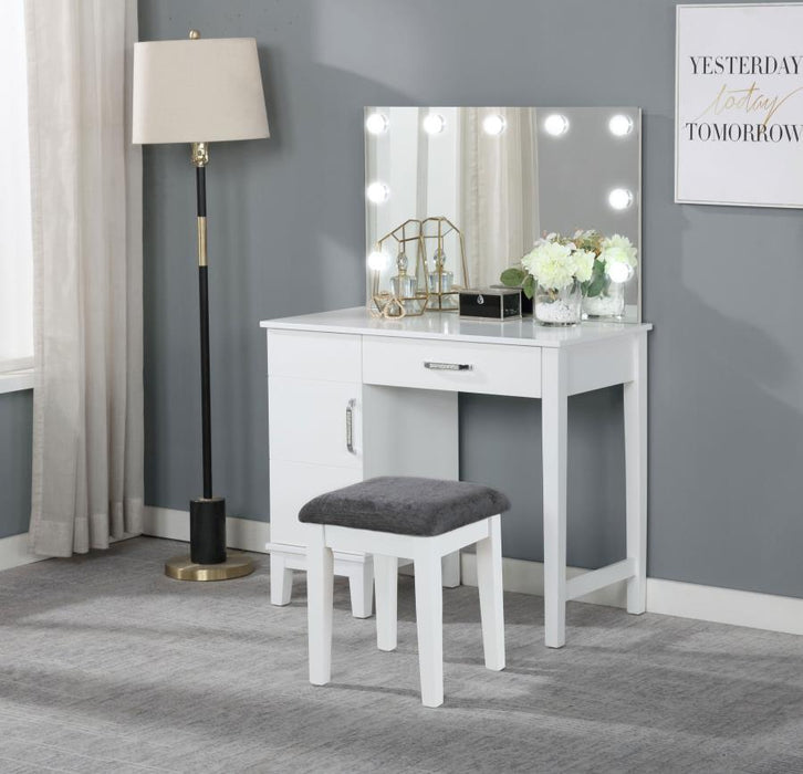 Elijah - Vanity Set With Led Lights - White And Dark Gray Unique Piece Furniture