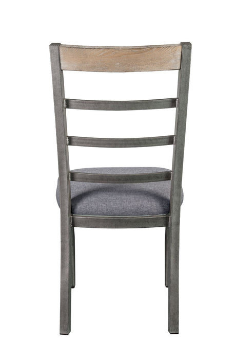 Ornat - Side Chair (Set of 2) - Gray Fabric & Antique Gray Unique Piece Furniture