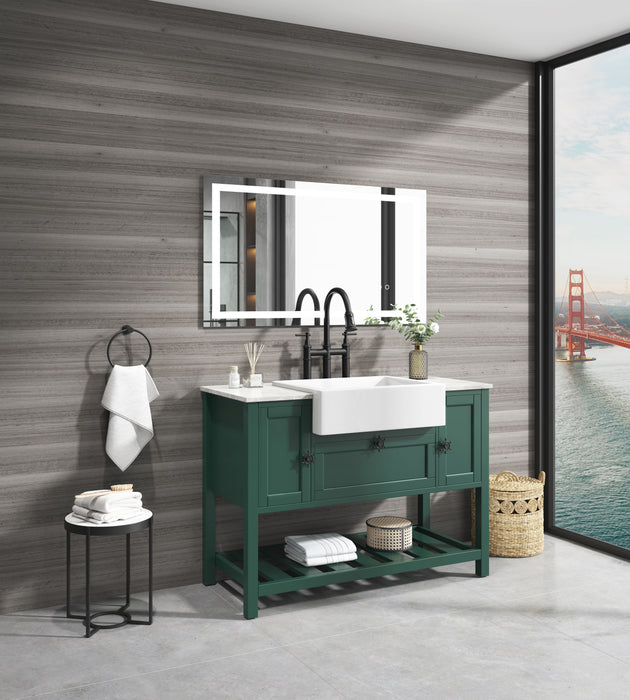 Solid Wood Bathroom Vanities Without Tops 48 In. X 20 In. D X 33. 60 In. H Bathroom Vanity In Green