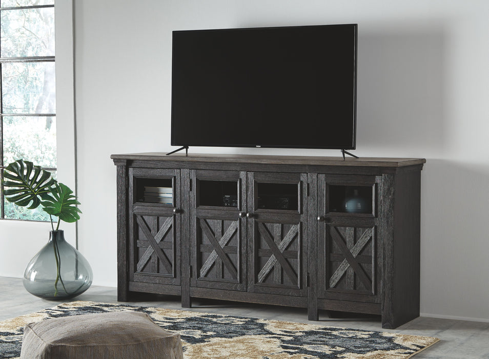 Tyler - Black / Gray - Extra Large TV Stand Unique Piece Furniture
