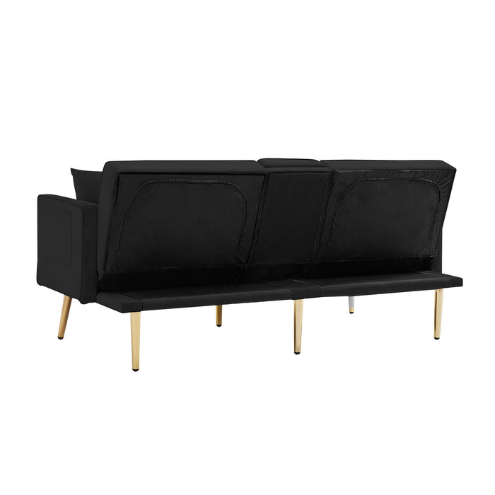Velvet Sofa Bed - Black