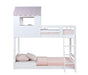 Solenne Twin Over Twin Bunk Bed - White & Pink Finish Unique Piece Furniture