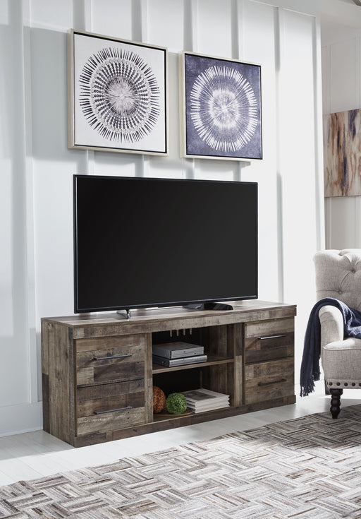 Derekson - Multi Gray - LG TV Stand W/Fireplace Option Unique Piece Furniture