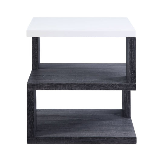 Pancho - End Table - Gray & White High Gloss Unique Piece Furniture