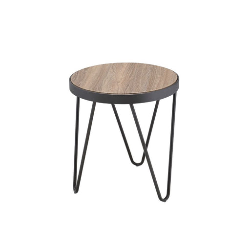 Bage - End Table - Weathered Gray Oak & Metal Unique Piece Furniture