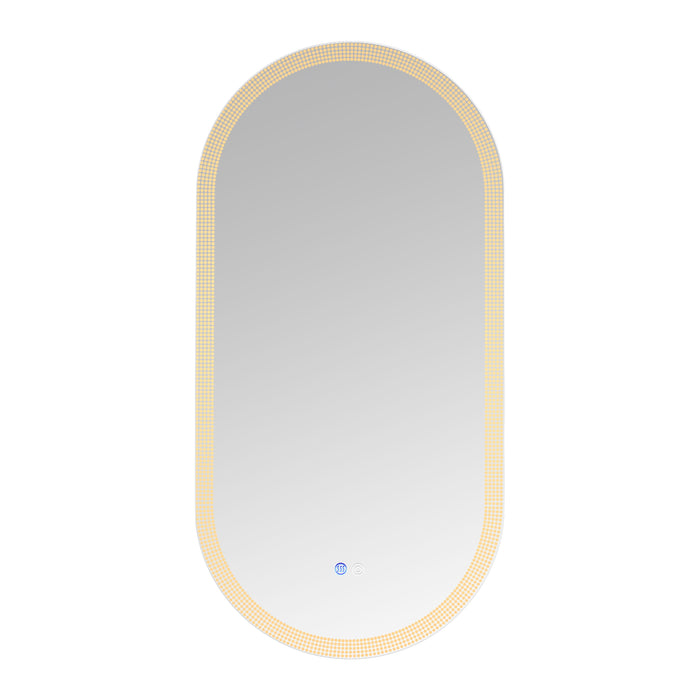 18 X 35" Switch-Held Memory LED Mirror, Wall-Mounted Vanity Mirrors, Bathroom Anti-Fog Mirror, Dimmable Bathroom Mirror