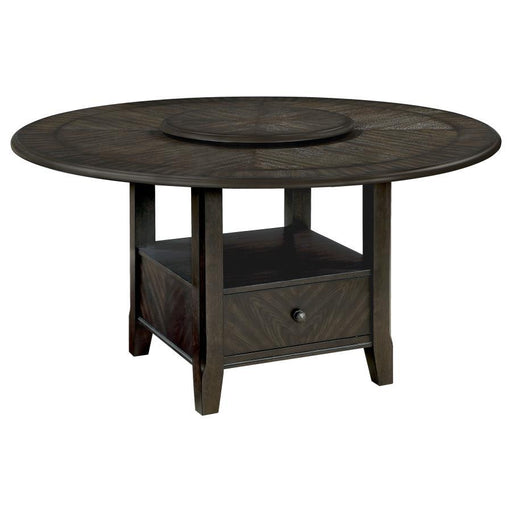 Twyla - Round Dining Table With Removable Lazy Susan - Dark Cocoa Unique Piece Furniture