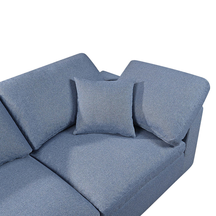 Modern Modular Sectional Sofa Set, Self Customization Design Sofa, Blue