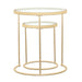 Maylin - 2 Piece Round Glass Top Nesting Tables - Gold Unique Piece Furniture