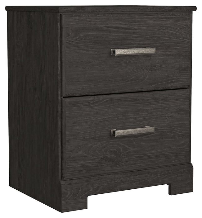 Belachime - Black - Two Drawer Night Stand Unique Piece Furniture