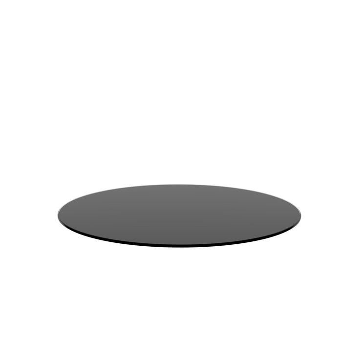 30" Round Tempered Glass Table Top Black Glass 1/4" Thick Round Polished Edge