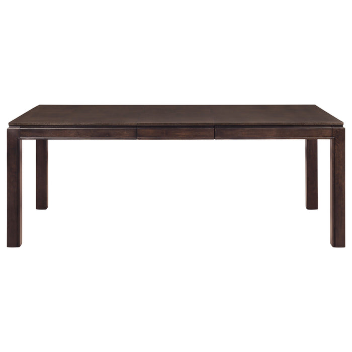 Contemporary Design Dark Brown Finish 1 Piece Dining Table With Separate Extension Leaf Wooden Dining Furniture