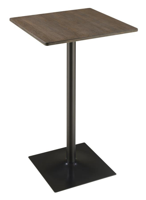Cavalier - Square Bar Table - Dark Elm And Matte Black Unique Piece Furniture