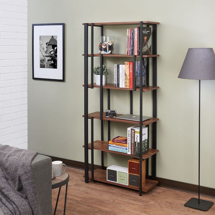 Sara - Bookshelf - Walnut & Sandy Black Unique Piece Furniture
