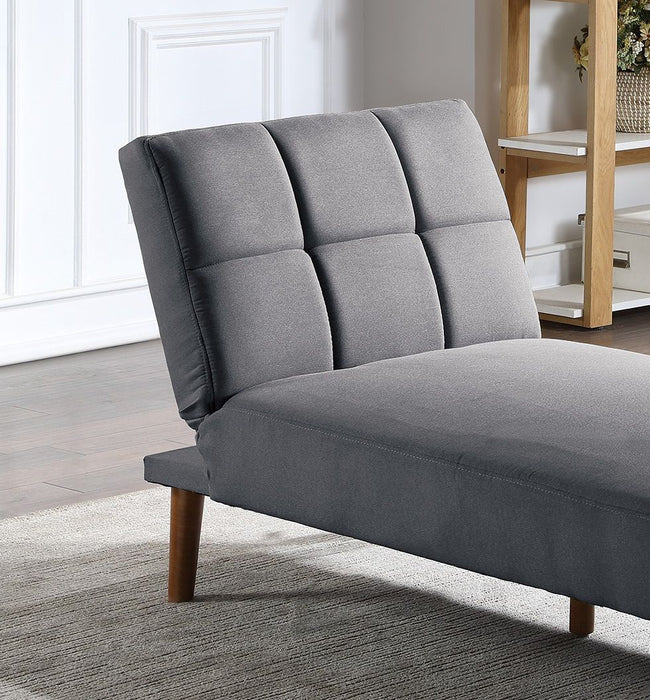 Blue Gray Polyfiber 1 Piece Adjustable Chaise Bed Living Room Solid Wood Legs Tufted Comfort Couch