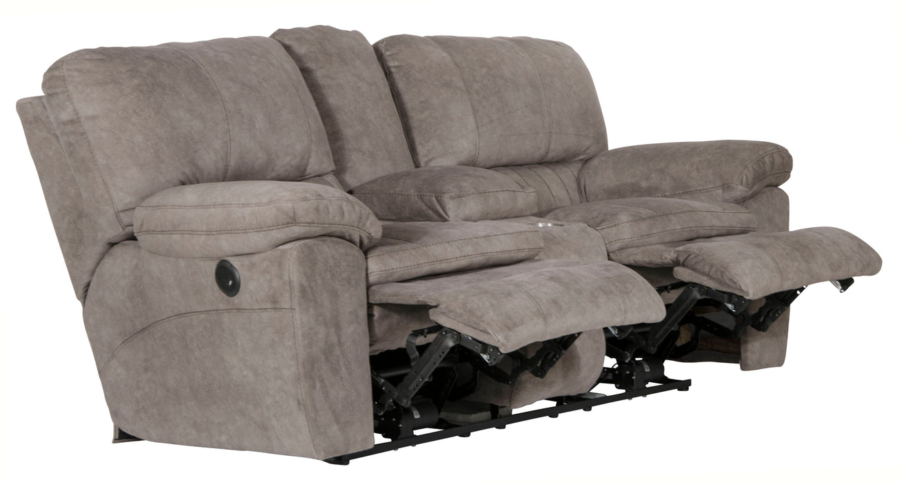 Reyes - Power Lay Flat Reclining Console Loveseat With Storage & Cupholders