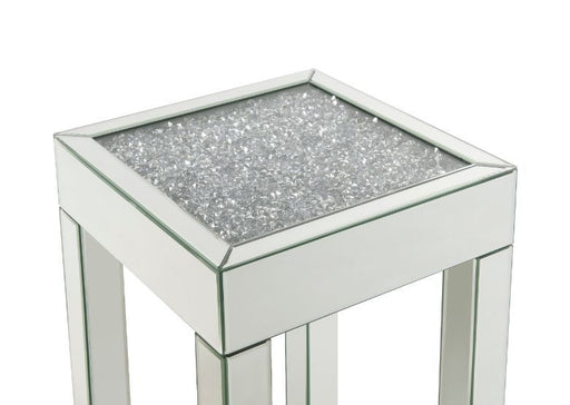 Noralie - End Table With Glass Top - Pearl Silver - Wood - 24" Unique Piece Furniture