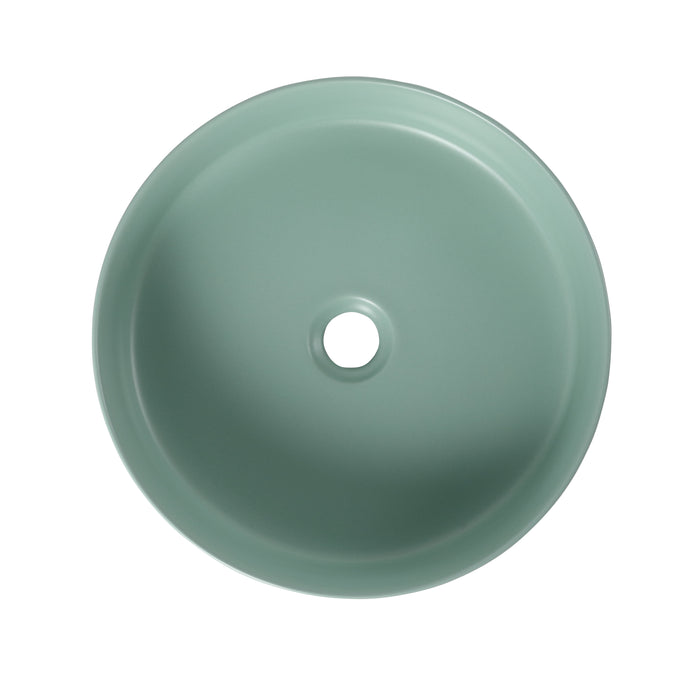Ceramic Circular Vessel Bathroom Art Sink - Green