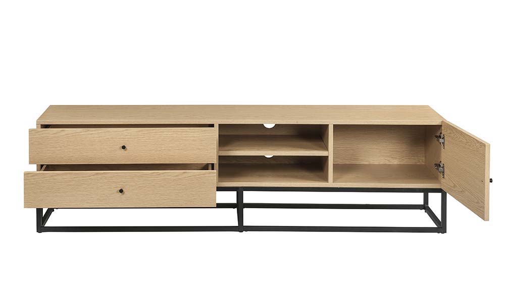 Isha - TV Stand - Oak Finish Unique Piece Furniture
