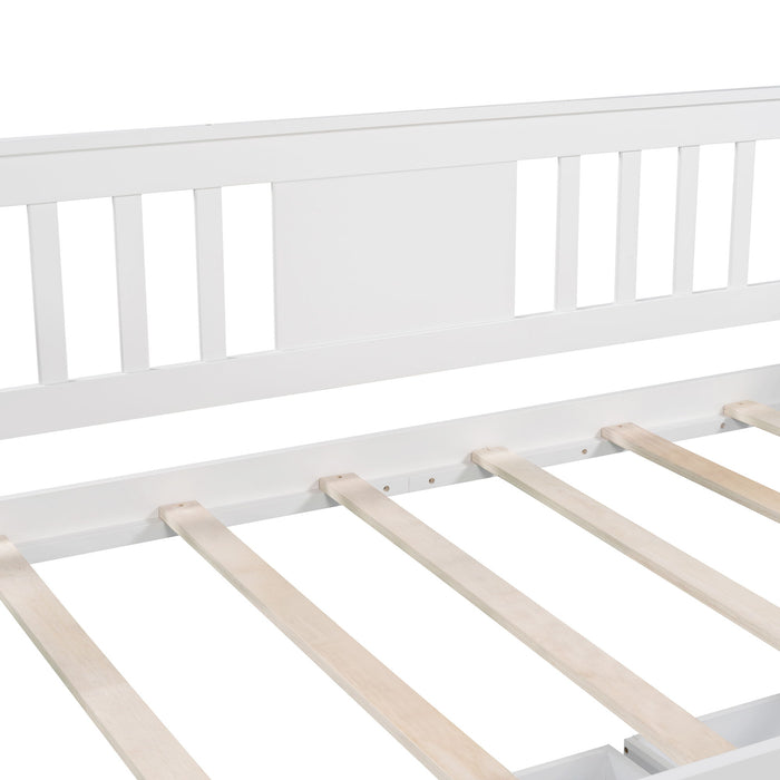 Twin Size Daybed With Two Drawers, Wood Slat Support, White