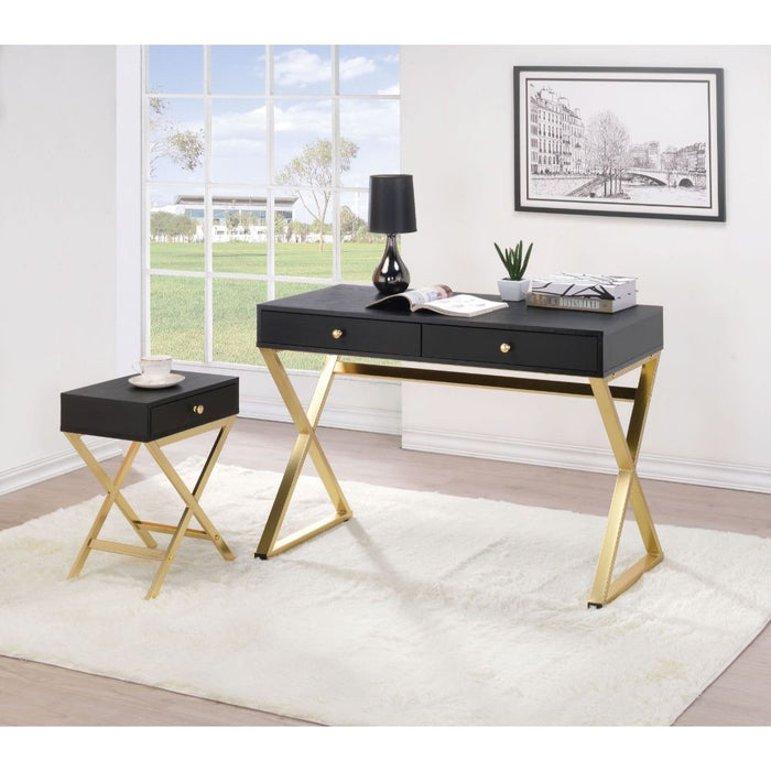 Coleen - Desk - Black & Brass Unique Piece Furniture