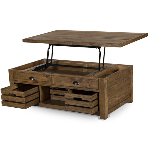 Stratton - Lift Top Storage Cocktail Table (With Casters) - Warm Nutmeg Unique Piece Furniture