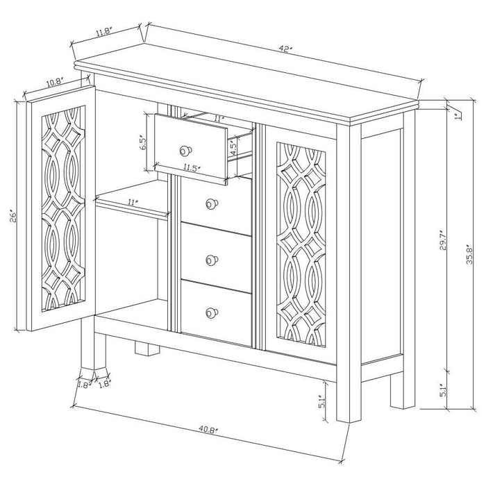 Rue - 4-Drawer Accent Cabinet - Antique Blue Unique Piece Furniture