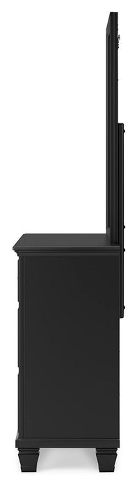 Lanolee - Dresser And Mirror - Black