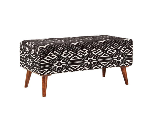 Cababi - Upholstered Storage Bench - Black And White Unique Piece Furniture